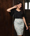 Scuba Printed Bodycon Skirt